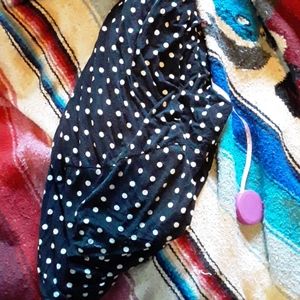 Black stretchy polka dot skirt